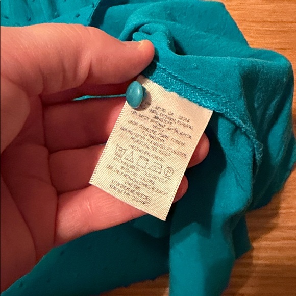 Maeve teal Blouse with Textured Detail size 4 - Picture 5 of 6